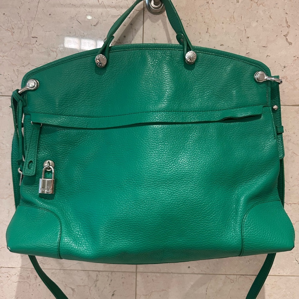 Green Leather Tote Bag